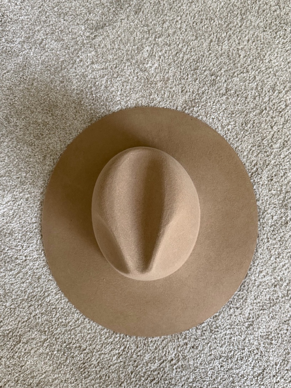 Gigi Pip Emma Wide Brim Felt Fedora Hat, 100% Australian Wool Tan Sz S/M 57 - Picture 2 of 5